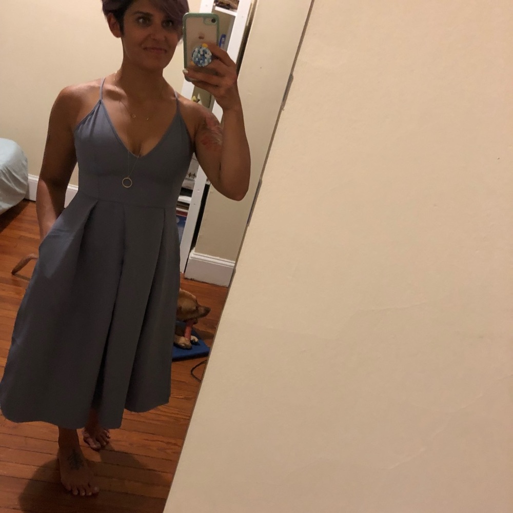 Periwinkle midi dress with pockets